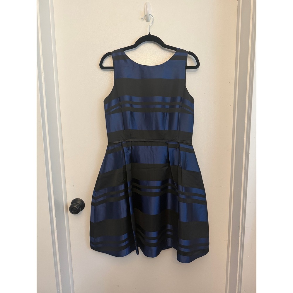 NWT Southern Tide Yacht Blue Striped Pleated Fit Flare Cocktail Dress 10